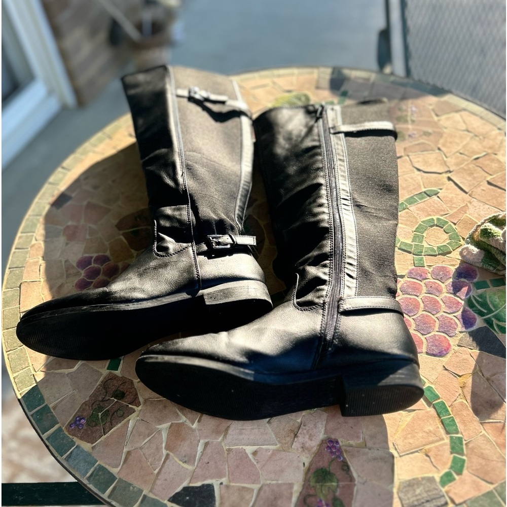 TALL BLACK RIDING BOOTS SIZE 7.5 - Picture 5 of 11